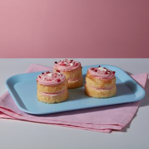 Three of our Eaton Mess Mini Cakes on a plate
