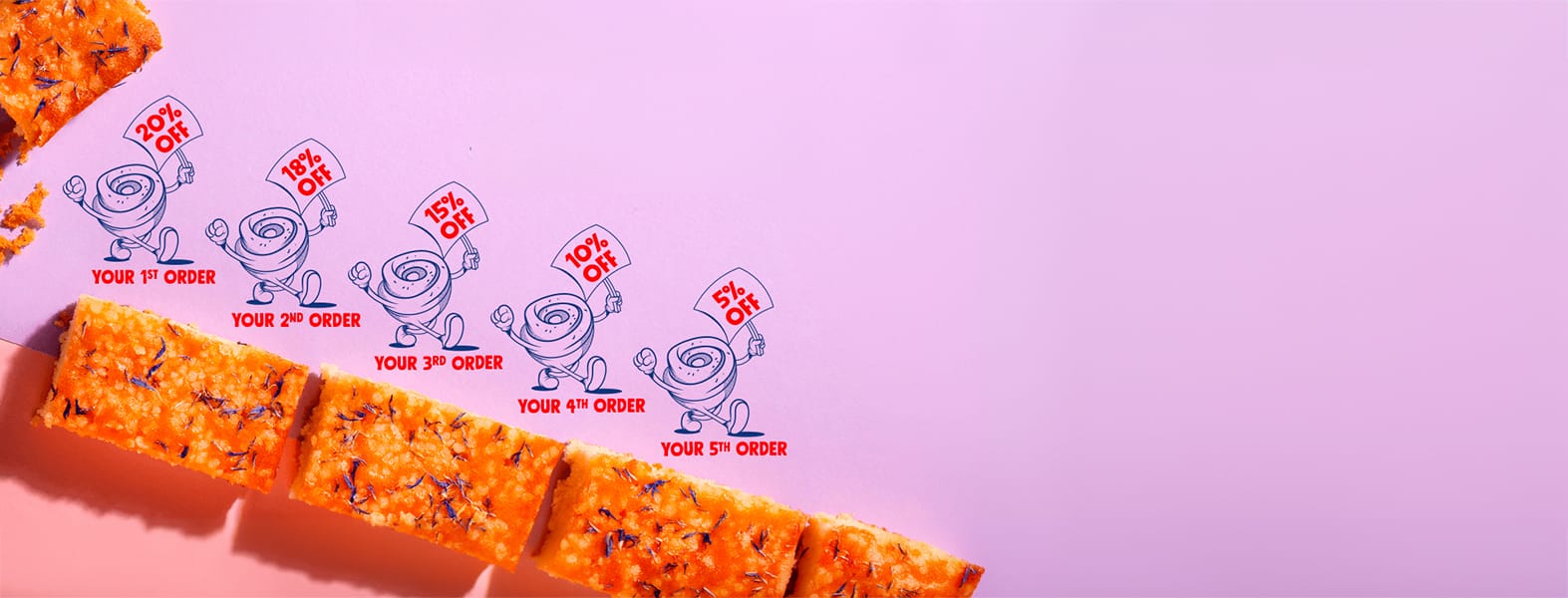 Enjoy savings on your first 5 orders